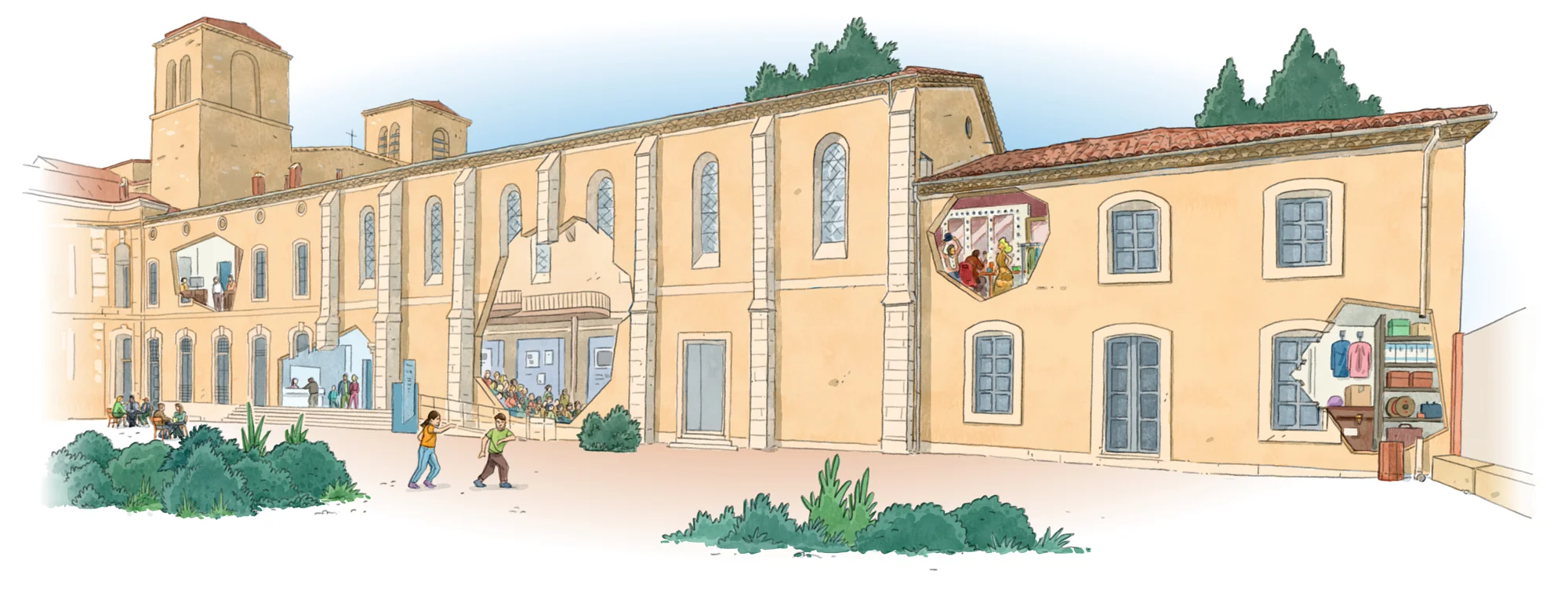 Illustration pour le chantier de rénovation de l'ancienne chapelle de l'abbaye d'Aniane