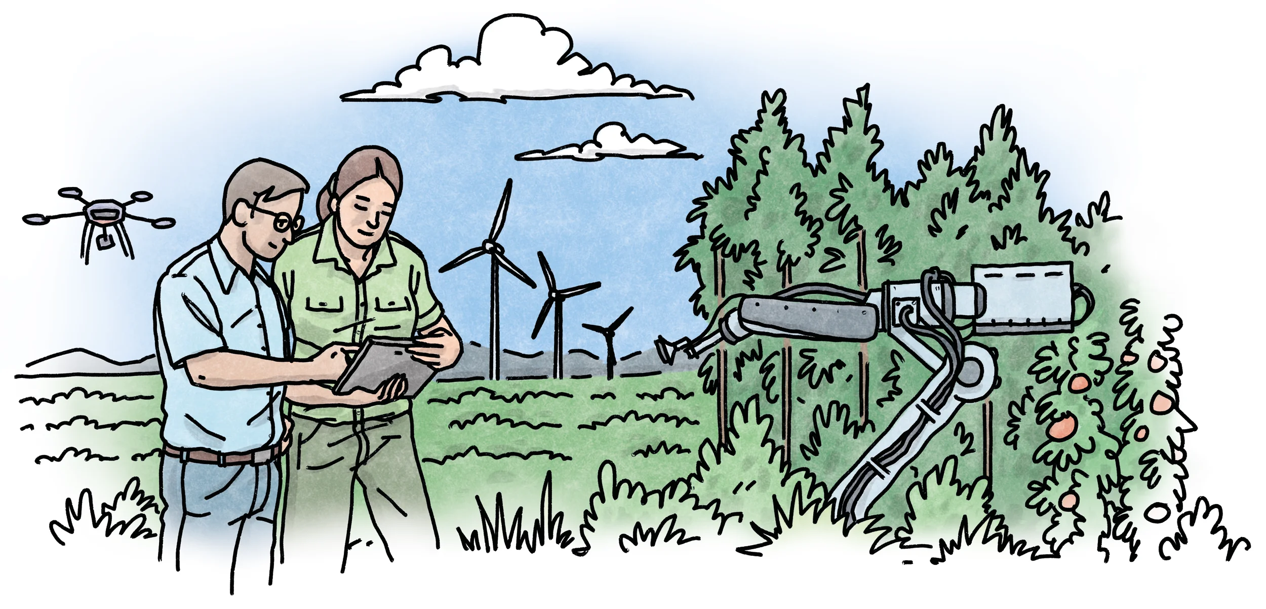 Dessin pour des kakémonos de l'Institut Agro Montpellier