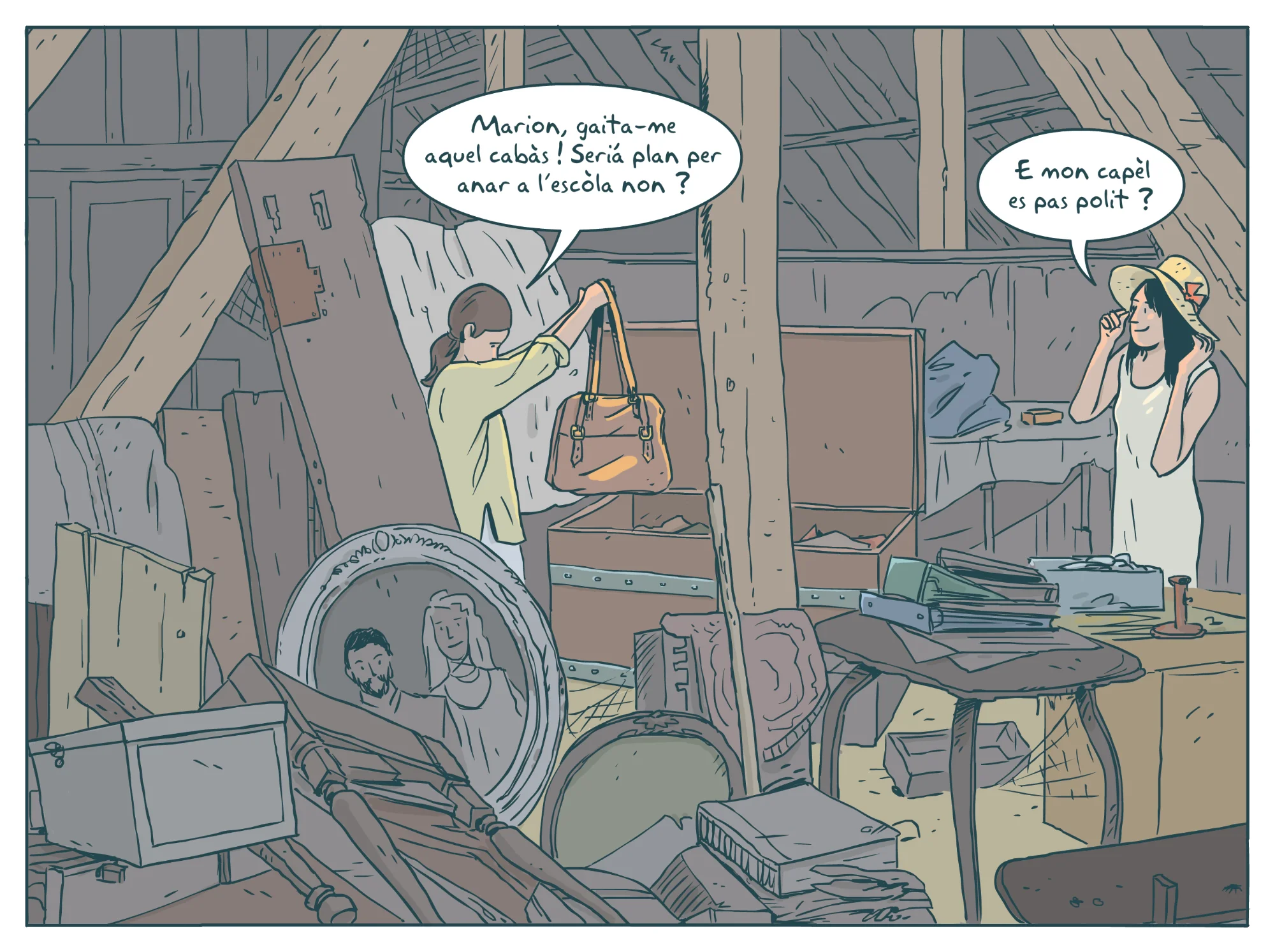Case de bande dessinée pour un ouvrage pédagogique d'apprentissage de l'occitan