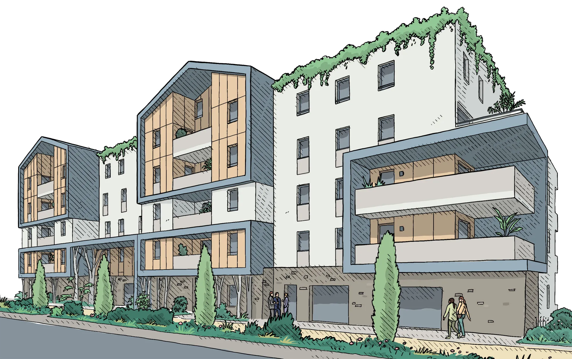 Illustrations vectorielles pour un programme immobilier