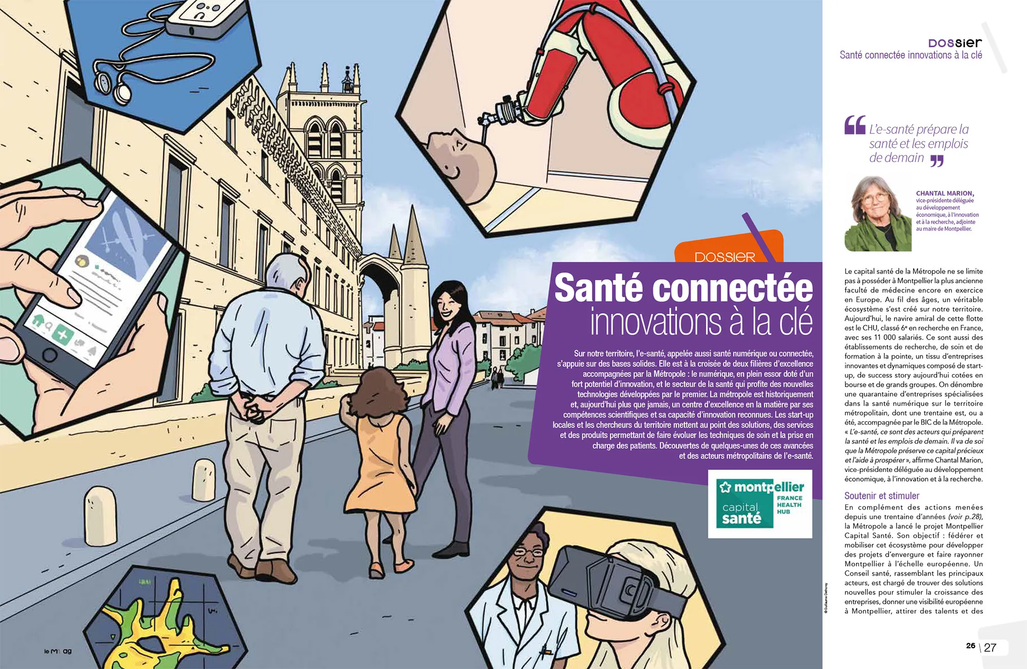 Illustration pour le magazine de Montpellier Méditerranée Métropole