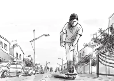 Storyboard pour un court métrage d'Olivier Perrier