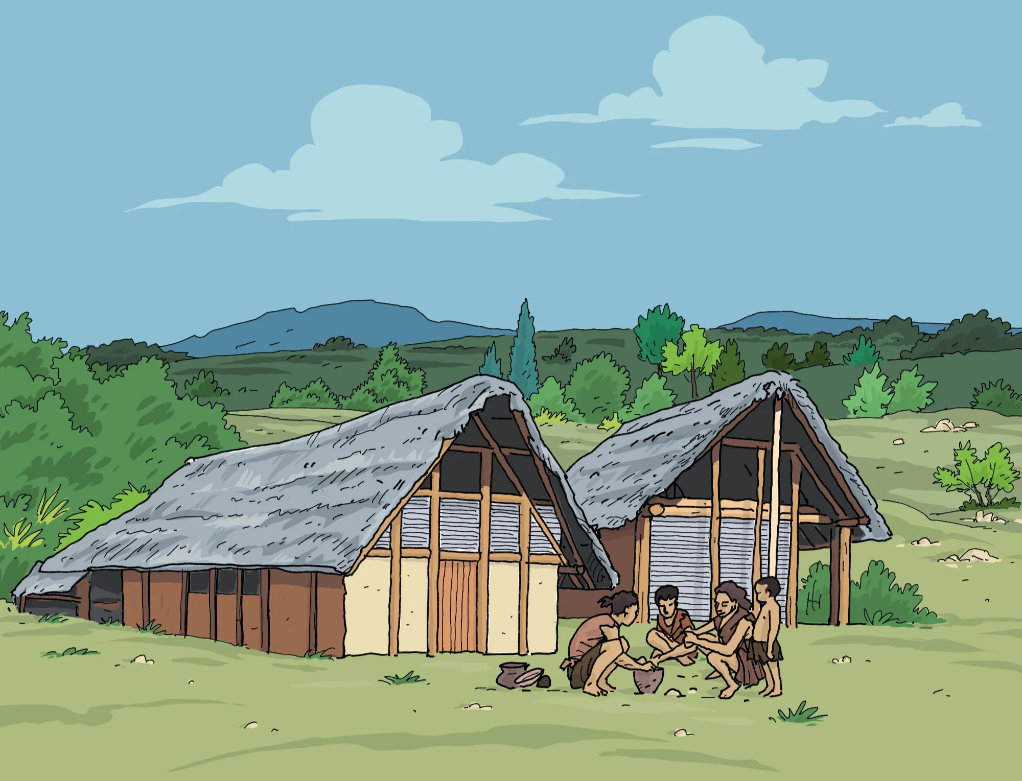 Illustration historique pour des panneaux d'exposition