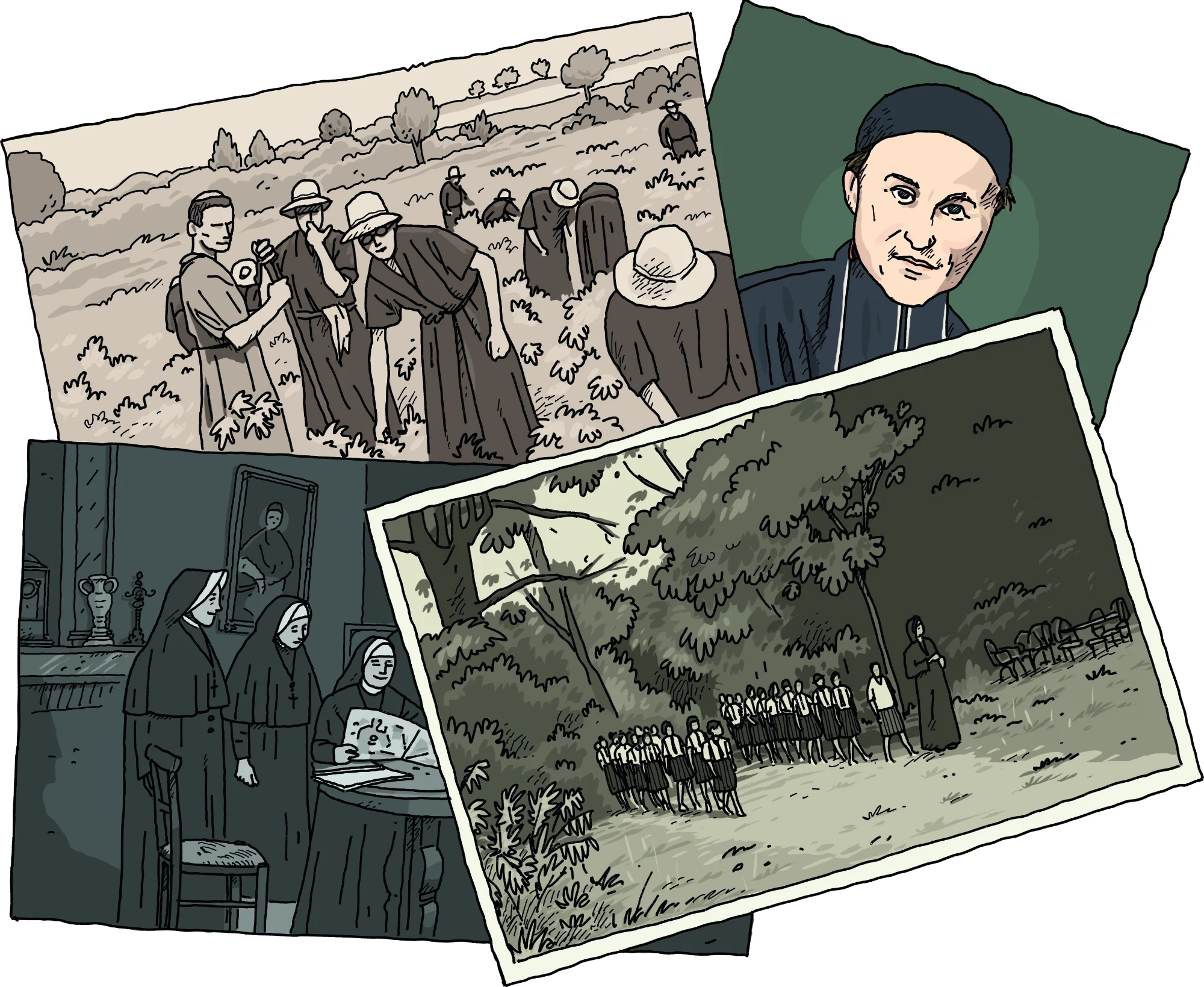 Illustration historique pour des panneaux d'exposition